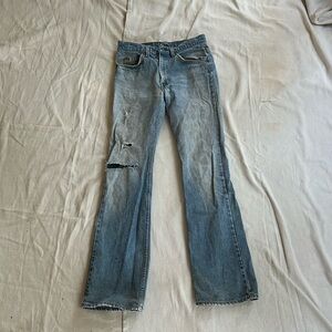 Vintage 1970s Levis Flared Orange Tab Denim